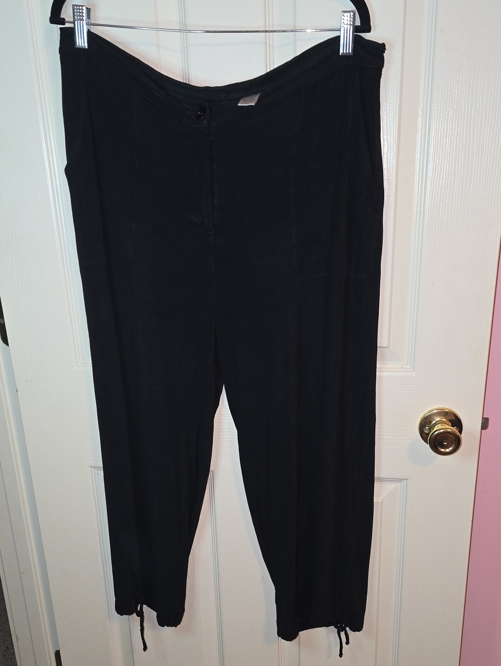 Chico's Black Drawstring Hem Track‎ Pants